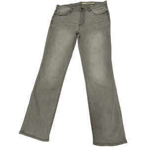DKNY Jeans Womens Grey Straight Leg Denim Pants Size 8 Mid Rise Faded Wash